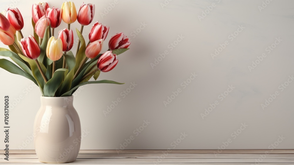 Spring tulip flowers background