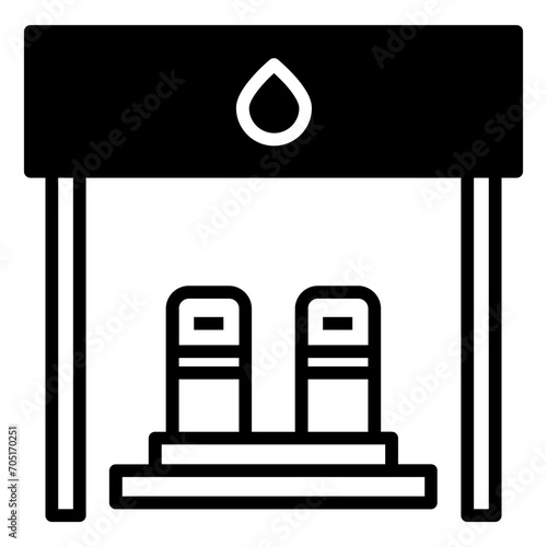 Petrol bunk solid glyph icon