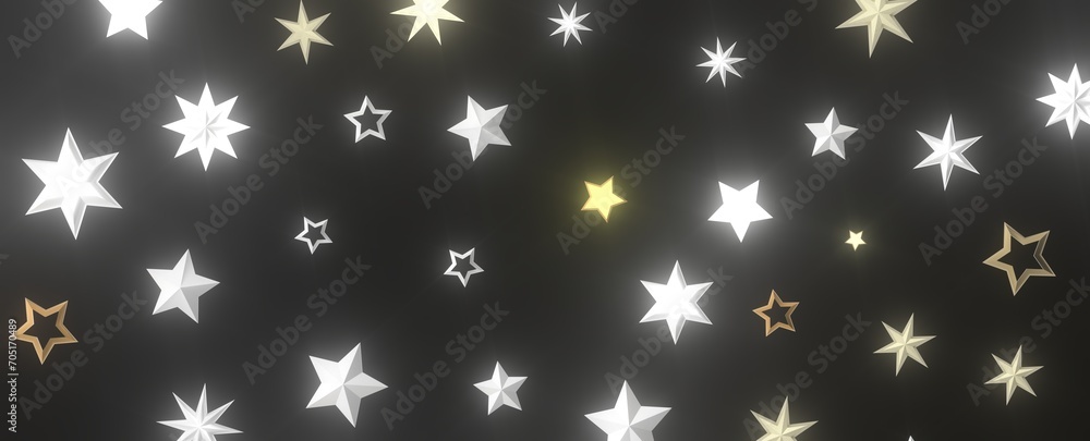 Descendant Christmas Constellations: Mind-Blowing 3D Illustration of Falling Festive Star Patterns Descendant Christmas Constellations: Mind-Blowing 3D Illustration of Falling Festive Star Patterns
