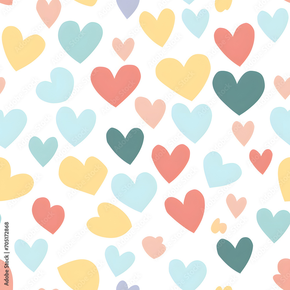 Valentine's Day with heart seamless pattern background.