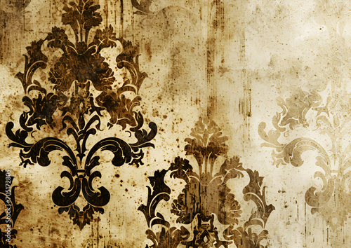 Neutral shades with a grunge texture and soft damask patterns Backgrounds