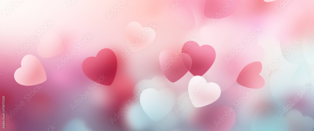 Hearts abstract background. Valentines day background banner