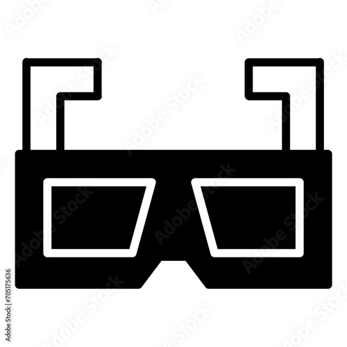 3d glasses solid glyph icon