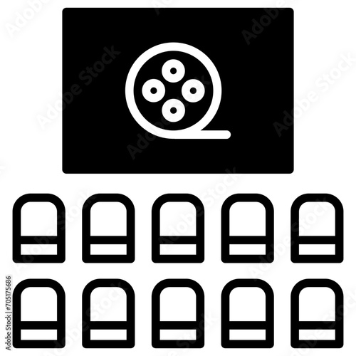 Cinema solid glyph icon