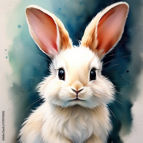 Cute white rabbit  © Lusia Lukina