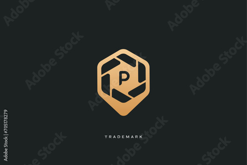 p letter vector trademark brand logo