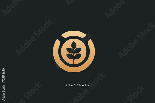 wellness spa plant nature and environment vector logo