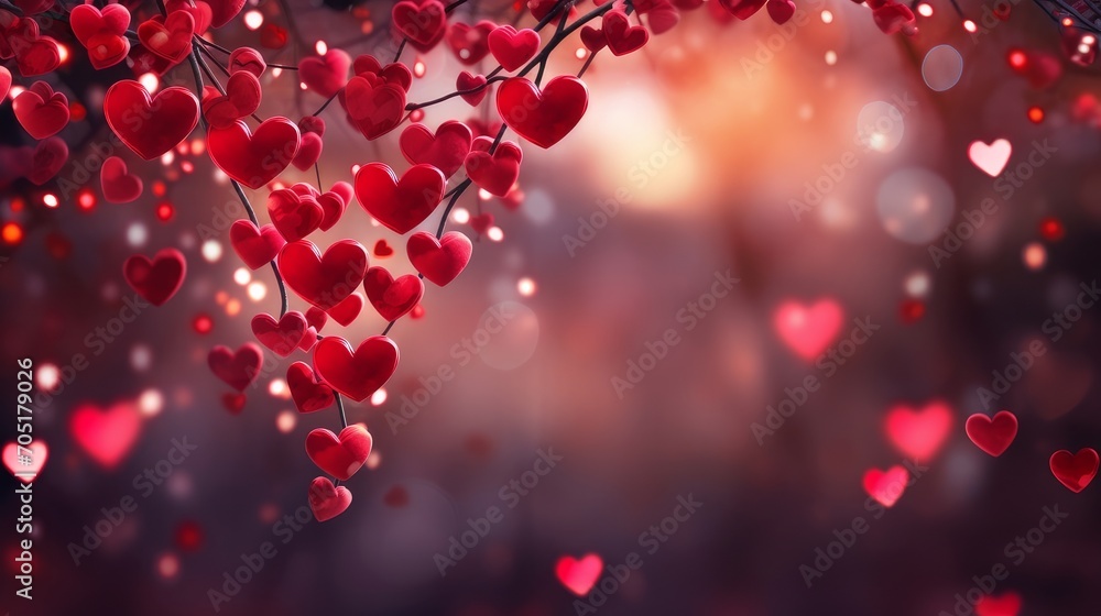 Beautiful background: pink, red with bokeh and hearts. Beautiful background: pink, red with bokeh and hearts.