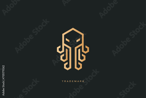 digital octopus animals vector logo