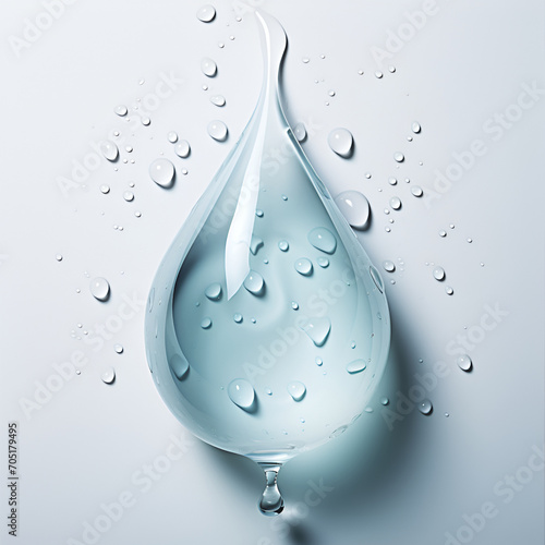 Natural water drop on white background.
