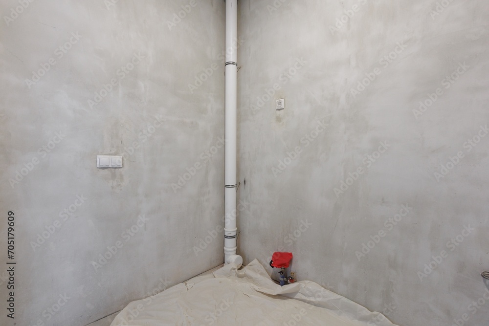 interior of the apartment without decoration in gray colors. rough finish interior of the apartment without decoration in gray colors. rough finish