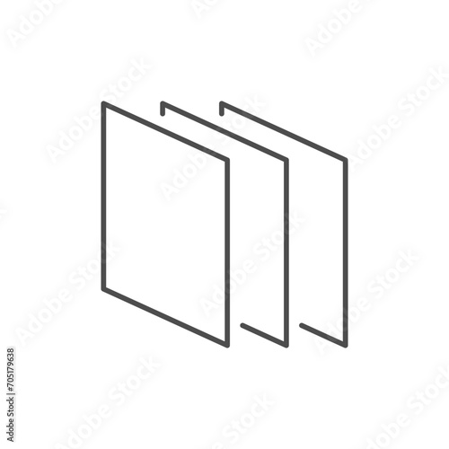 Layered material line outline icon