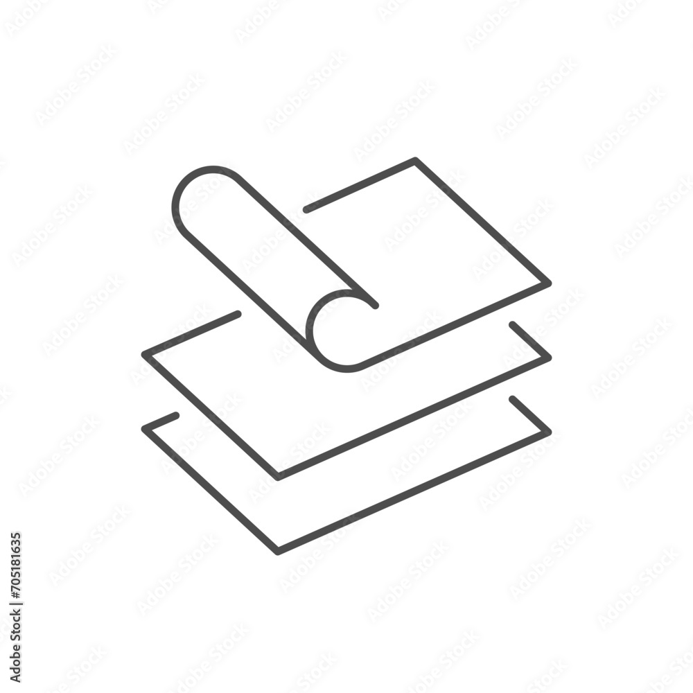 Layered material line outline icon Layered material line outline icon