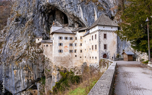 Renaissance castle built inside rocky mountain in Predjama, Slovenia photo