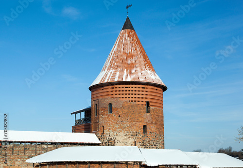 Medieval Kaunas Castle In Winter