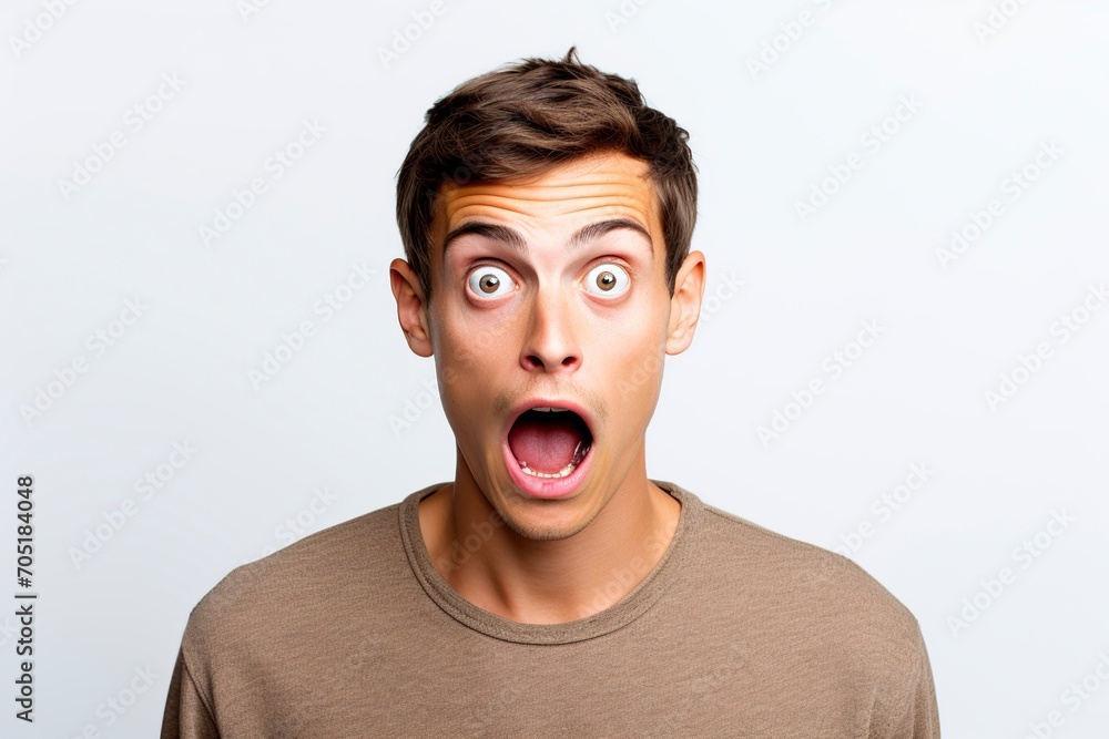 young man posing in front of the camera making gestures of amazement or surprise young man posing in front of the camera making gestures of amazement or surprise