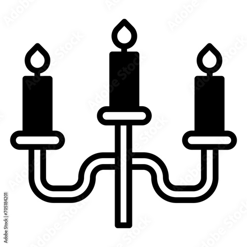 Candelabra solid glyph icon