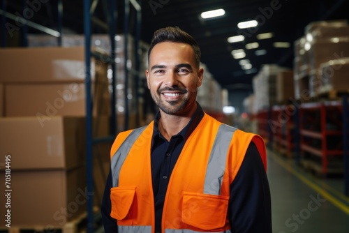 Portrait of a smiling man working in factory © Vorda Berge