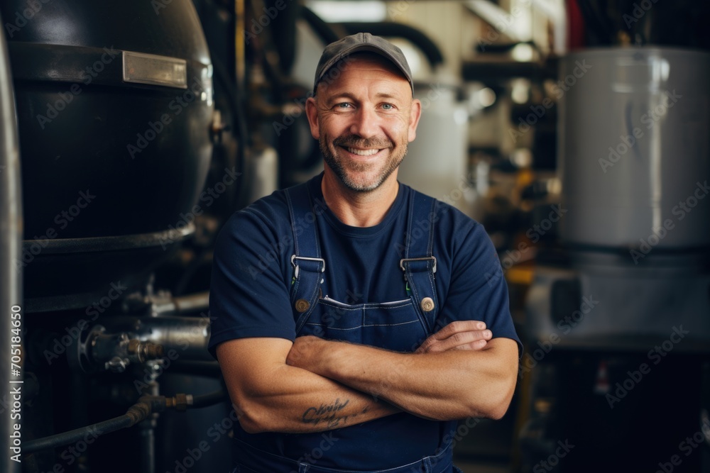 Portrait of a middle aged plumber Portrait of a middle aged plumber