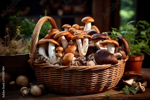 assorted basket of mushrooms
