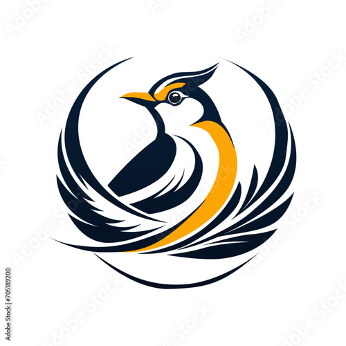bird colorful logo vector template, minimalist style
