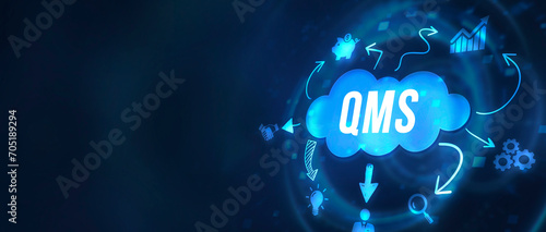 Internet, business, Technology and network concept. Quality management system business and industrial technology concept. QMS. 3d illustration photo