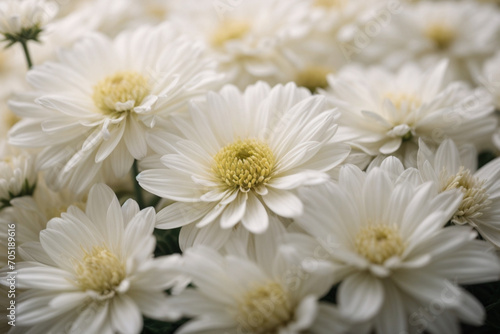 Beautiful white chrysanthemum flowers background ai image 