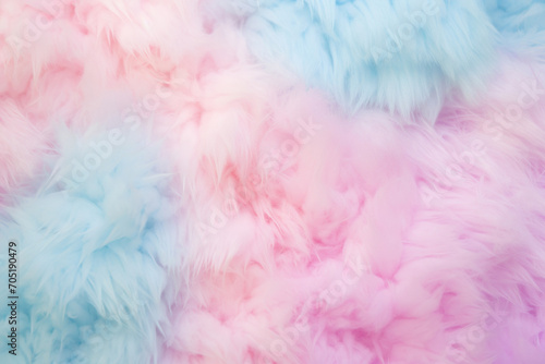 Fluffy cotton candy texture in soft pastel color background