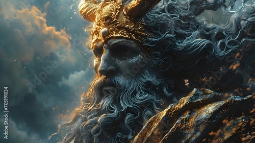 Der griechische Gott Zeus: Herrscher des Olymps und Blitzeschleuderer photo