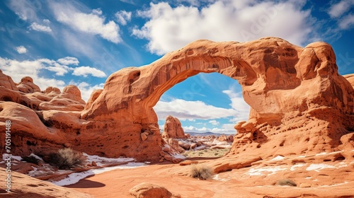 beautiful gigantic arch of stones and sand in the desert © Jorge Ferreiro