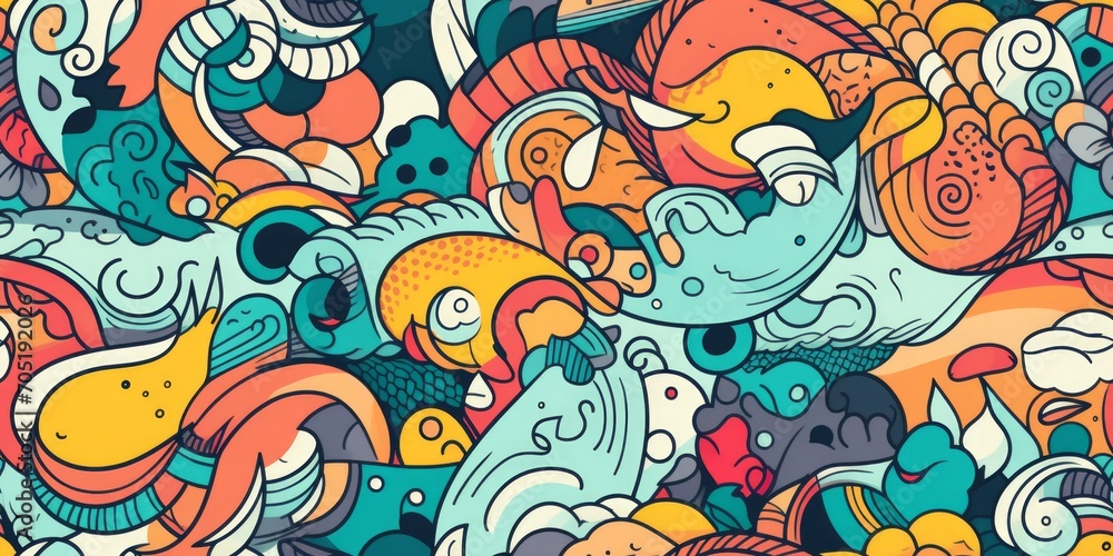 Abstract doodle seamless pattern background. Abstract doodle seamless pattern background.