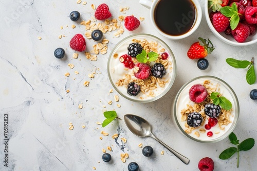 Healthy Yogurt Parfaits with Fresh Berries