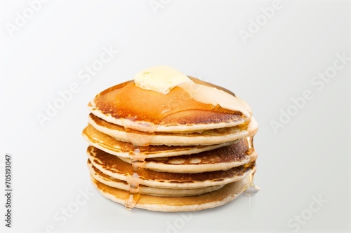 Tasty hot Pancakes stack with soft melting butter .