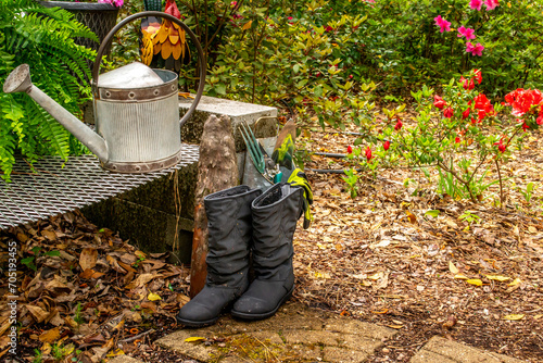 Photography Garden scene for outdoor entertaining and decoration