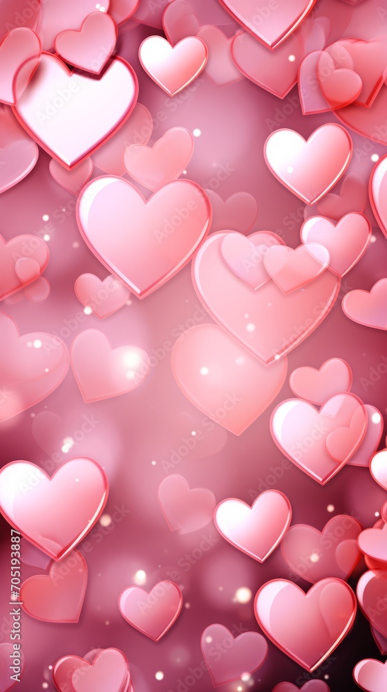 Background with pink shiny hearts Background with pink shiny hearts
