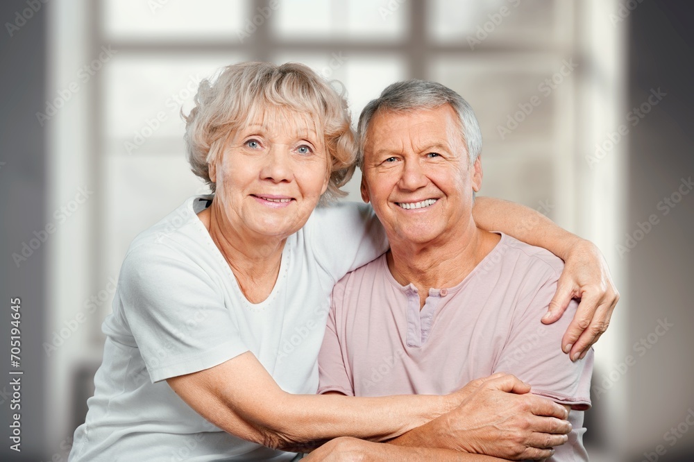 Dreamy senior loving family couple at home Dreamy senior loving family couple at home