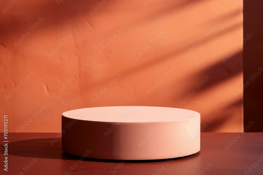 Mockup in trendy Peach Fuzz colors. Background with selective focus and copy space Mockup in trendy Peach Fuzz colors. Background with selective focus and copy space