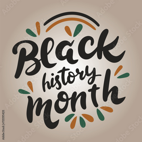 Black History Month banner. Handwriting Black History Month inscription short phrase. Hand drawn vector art. © clelia-clelia