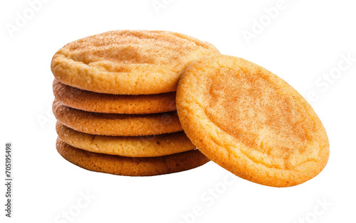 Examining the Detail in Caramel Snickerdoodles Isolated on Transparent Background. photo