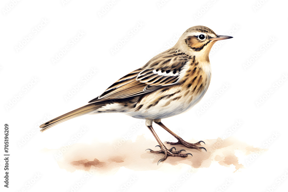 Pipit white background - Generative AI Pipit white background - Generative AI