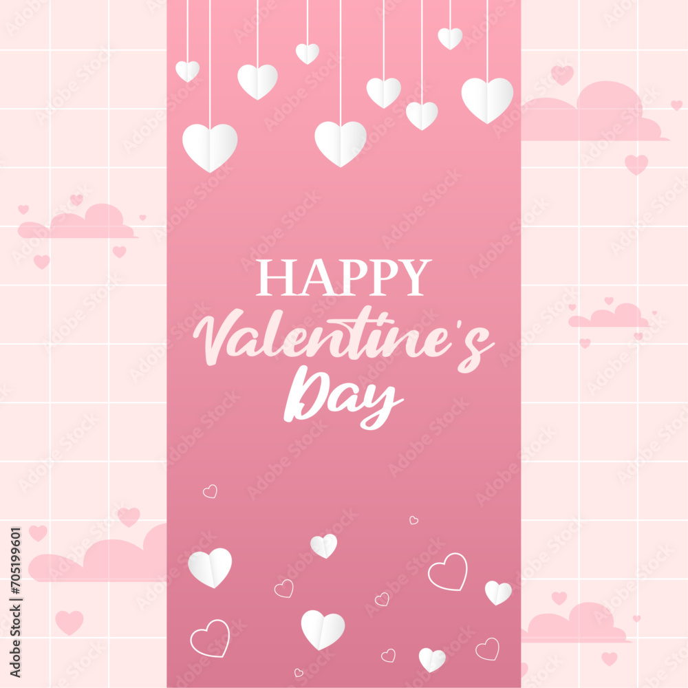 Happy Valentine's Day Post Card Template Design Heart Could feature elements