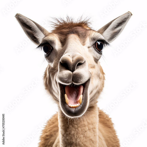 Vicua  Portraite of Happy surprised funny Animal head peeking Pixar Style 3D render Illustration photo