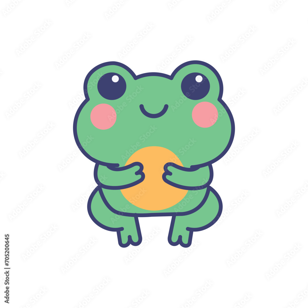 Cute funny cartoon frog. vector icon. Isolated object. png Cute funny cartoon frog. vector icon. Isolated object. png