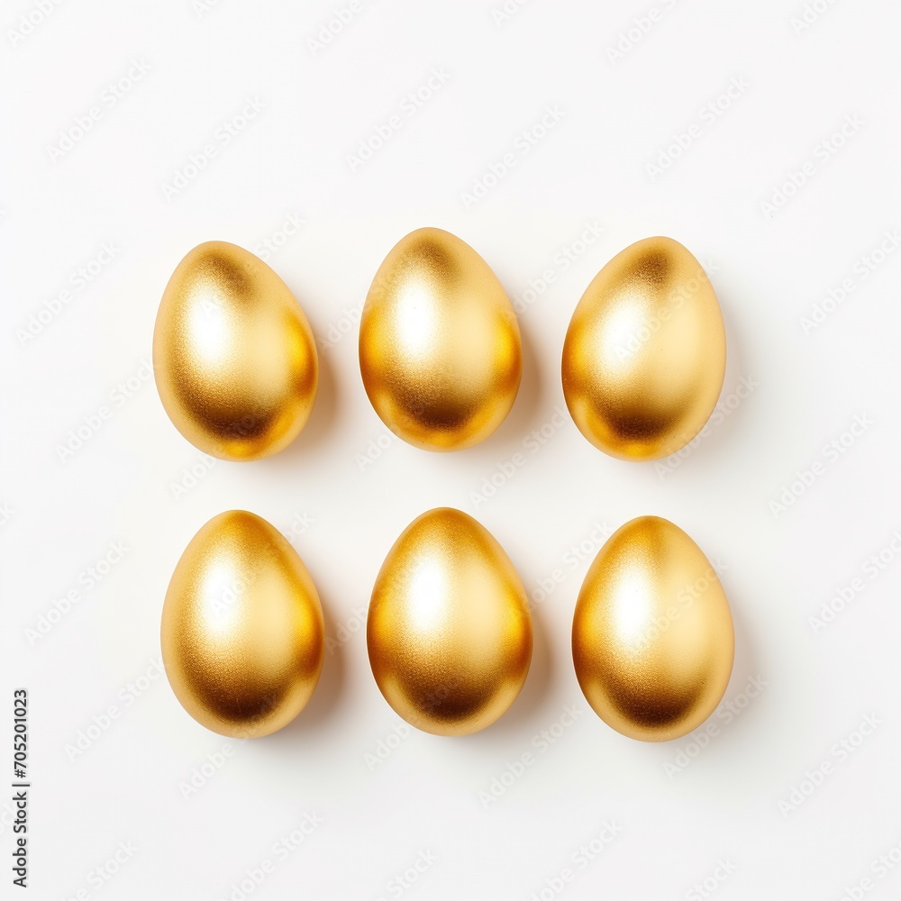 Set of golden eggs isolated on white background. Happy Easter concept. Set of golden eggs isolated on white background. Happy Easter concept.