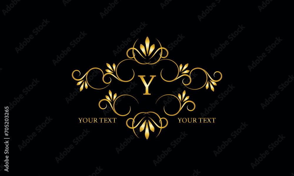 Luxury gold initial letter Y monogram with frame ornament for boutique, beauty spa, hotel, resort, restaurant, jewelry, cosmetic logo design, wedding. Luxury gold initial letter Y monogram with frame ornament for boutique, beauty spa, hotel, resort, restaurant, jewelry, cosmetic logo design, wedding.