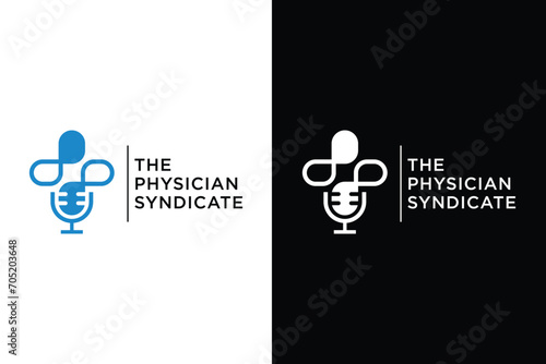 digital podcast and health logo design