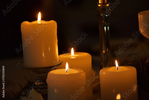 Soft candlelight casts an enchanting glow