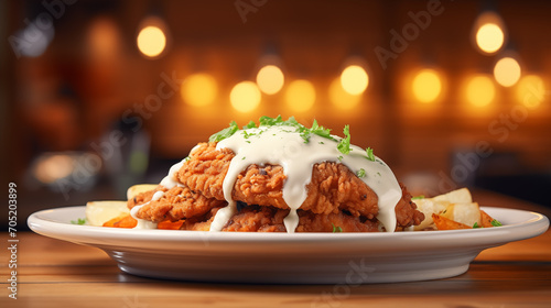 Delicious fried chicken steak pictures