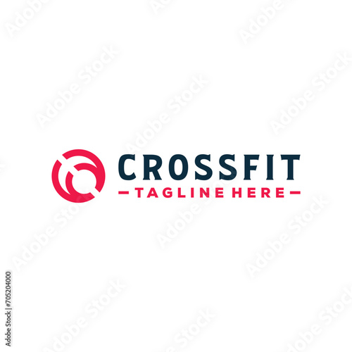 initial letter c gym logo design