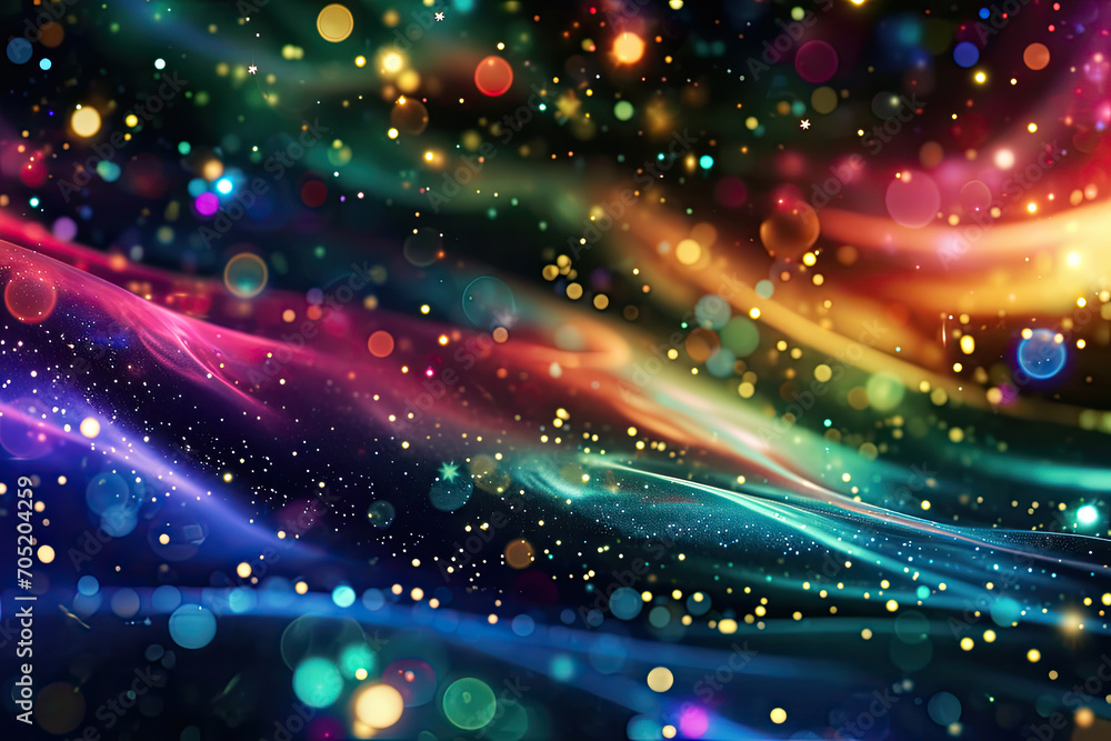 Fototapeta premium Vibrant Moebius Starscape on Bold Black Background